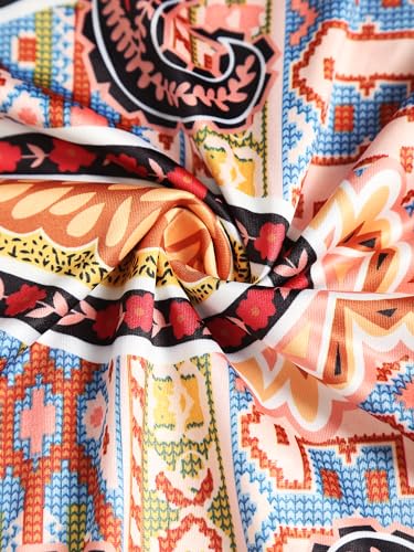Zaful Women'S Midi Skirt Sarong Coverups Beach Wrap Tied Floral Paisley Printed Skirt Bikini Cover Ups For Swimwear thumb #3