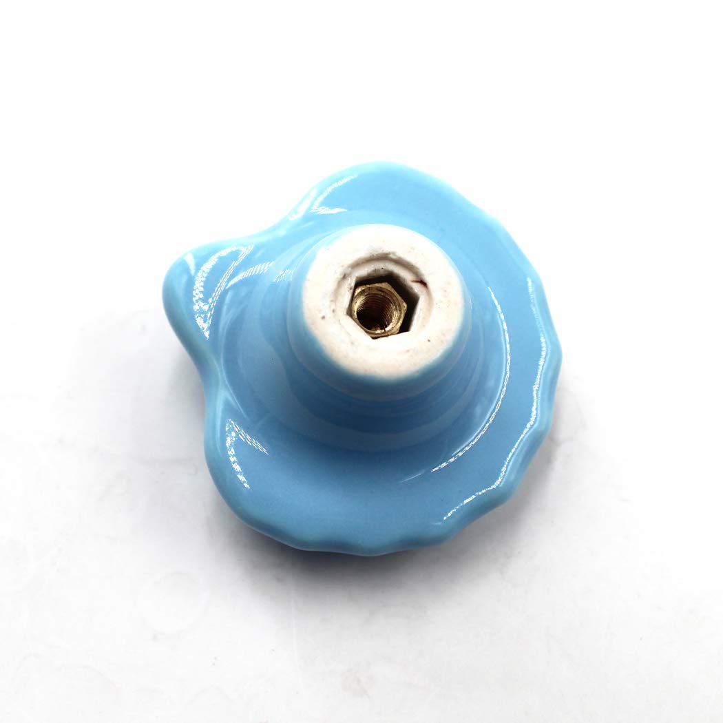 bianca Manopola per cassetto Manopole per armadio in ceramica Maniglia per camera da letto Maniglione a forma di conchiglia per cassettiere Comodino Confezione da 8 (viti incluse)