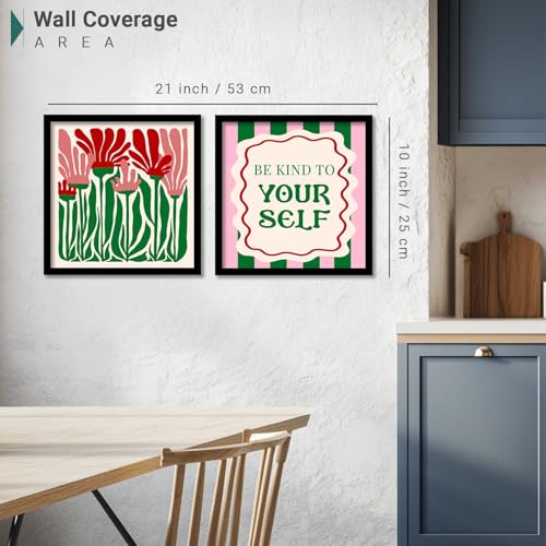 Image of HOTHOUSE wall framed posters motivational quotes decoration items posters with frame office Decor posters for Study room Wall Decor Digital Reprint Set of 2 (10X10 inch)
