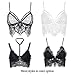 Wink Gal Women's Floral Strappy Longline Sheer Lace Bralette Transparent Fringe Tank Cami Crop Tops Black Small
