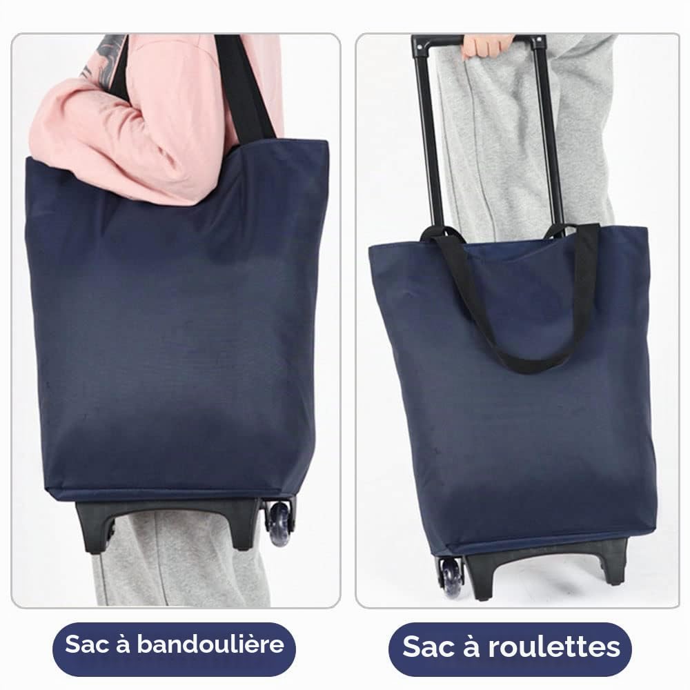 17L Sac de Courses à Roulettes Pliable - Petit Chariot de Courses à Roues Zippé Imperméable Télescopique Réutilisable Poids Léger Panier de Courses pour supermarché marché, aîné Femme