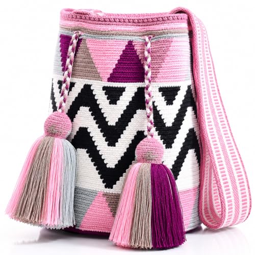 Image of WYOU Designer Collection Wayuu Hand-Crochet Hippie Purse, Summer Crossbody Boho Bags for Women, Classy Crochet Beach bag