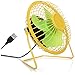 com-four® Ventilador de Mesa USB, Mini Ventilador silencioso para Oficina y Escritorio, Ventilador de pie Fresco en Colores alegres y veraniegos (Amarillo Verde)