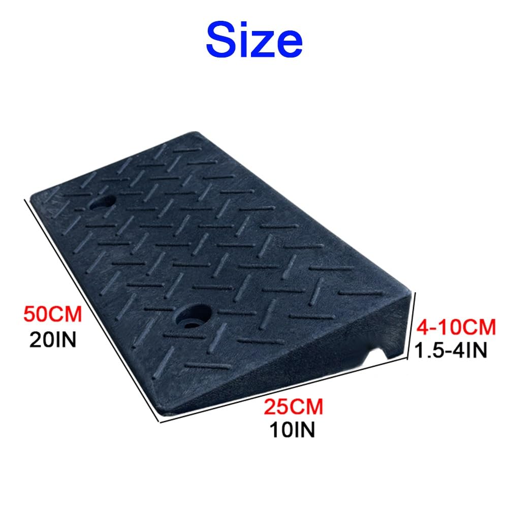 Rampas De Bordillo para Coches Rampa De Umbral De Goma Rampa De Acceso Alto 4 5 6 7 8 9 10cm Rampa De Carga Antideslizante Rampa para Silla De Ruedas Portátil(7cm/2.7" Rise)