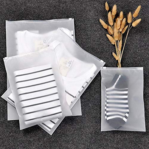 Guangcailun 10Pcs / 50st Travel Clothes Storage Bag Transparent Matte Seal Ziplock waterproof make-up Organizer Bag - Image 4