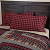 Vhc brands cumberland bedding accessory king pillowcase set 21×40 red 2  urban country home decor