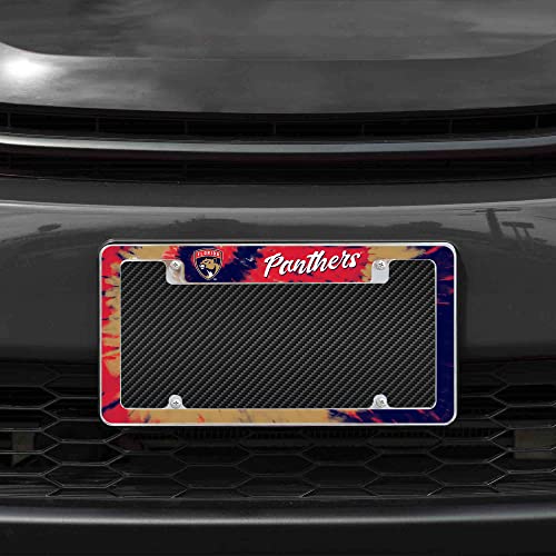 Rico Industries NHL Florida Panthers Tie Dye 12" x 6" Chrome All Over Automotive License Plate Frame for Car/Truck/SUV by Rico Industries - Image 2