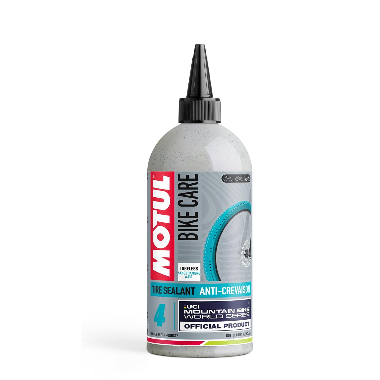 Motul - Liquide Préventif Anti-Crevaisons VTT Tubeless - Pneus Sans Chambre à Air - Petites et Moyennes Crevaisons - Compatible VTT Électriques - Bike Care Tire Sealant Off Road - 500 ml