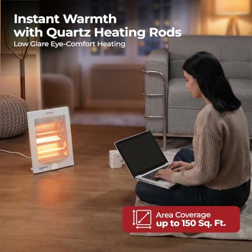 Image of Lifelong Regalia 800 Watts Quartz Room Heater for Home with 2 Power settings, ISI Certified, 2 Rod Heater for Room |Cord Length 1.5 Meter| 1 Year Manufacturer's Warranty (LLQH922, White)