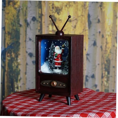 Televisión Navideña PRETYZOOM con simulación de nieve para decoración de escritorio 7