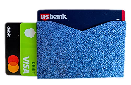 Credit Card Sleeve, Ultra slim Micro Wallet, Ultralight, RFID Blocking, Tear Proof, Weather Proof, Sparkle Blue