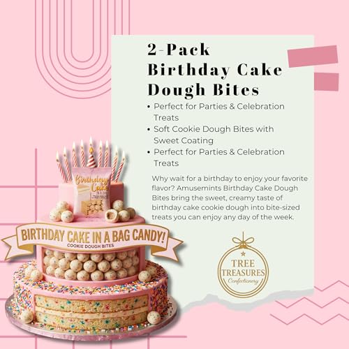 Birthday Cake Dough Bites 2-Pack Dulces sabor pastel miniatura 7