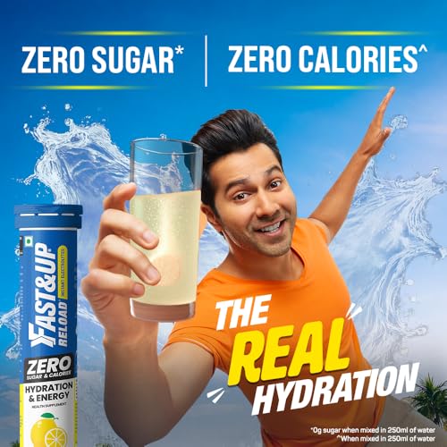 Image of Fast&Up Reload Zero - Zero Sugar Instant Energy & Hydration Drink - Lime Lemon Flavour - 25 Effervescenet Tablets