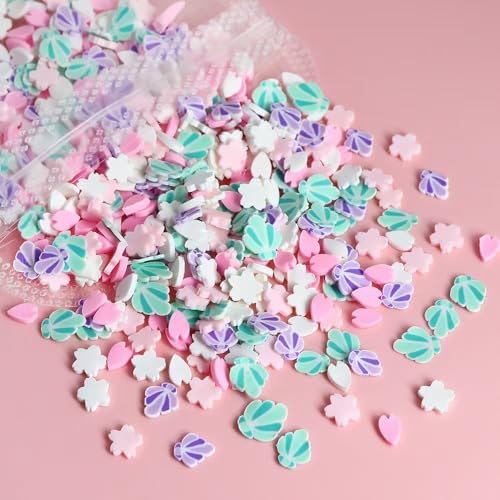 Image of 4 Bags Colorful Nail Charms 3D Mini Floral Star Moon Strawberry Cloud Shell Charms for Nails Design Nail Slices DIY Nail Art Decoration for Women Girls Nails Art Supplies Accessories