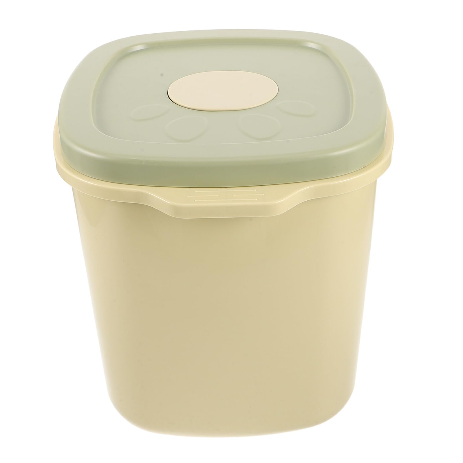 Contenedor Hermético para Almacenar Alimentos para Mascotas Balde Grande de Plástico Amarillo y Verde Tapa Sellada contra Humedad Adecuado para Comida Seca de Perros y Gatos