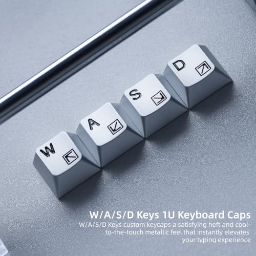 Image of Womier Aluminum Custom Keycaps,Silver CMC Cherry Profile Custom Keycaps