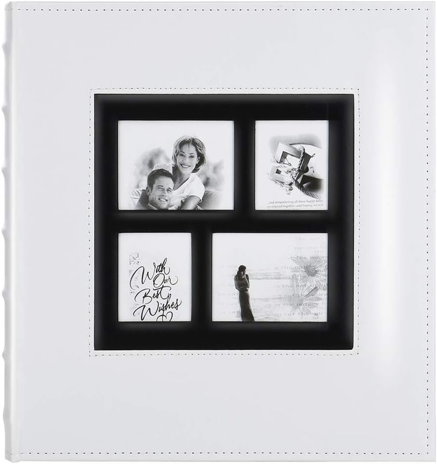 Photo Album Self Adhesive, Sticky Picture Albums with Magnetic Pages Holds 3x5, 4x6, 5x7, 6x8, 8x10 Photos for Wedding/Anniversary/Birthday/Family Gift(30 Sheets / 60 Pages, White)