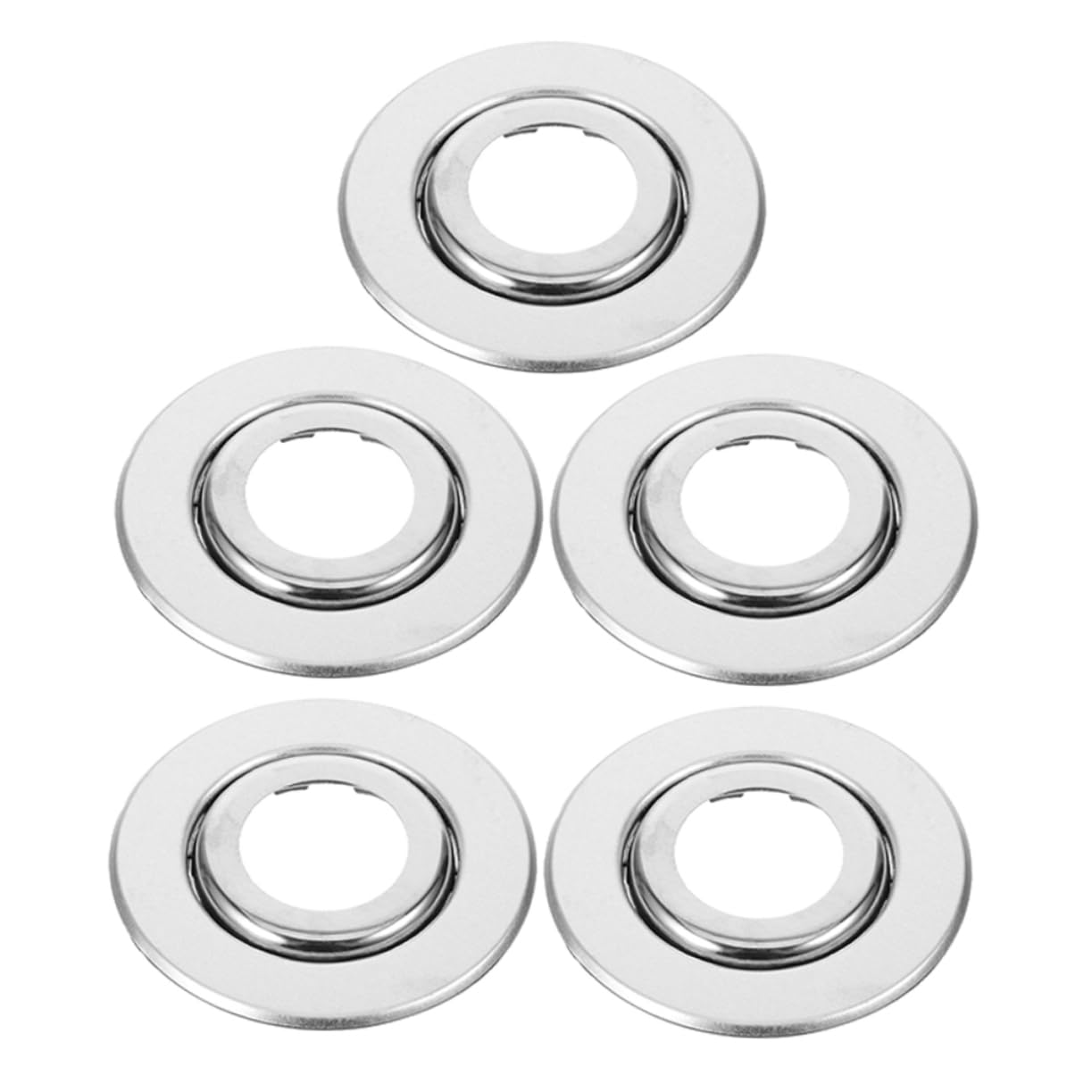 Mobestech Lot de 5 Cache-tuyaux Décoratifs en Acier Inoxydable, Couvercles Doubles pour Tête de Sprinkler Incendie 6 Points, Brides Universelles Compatibles, Protection Sprinkler Incendie