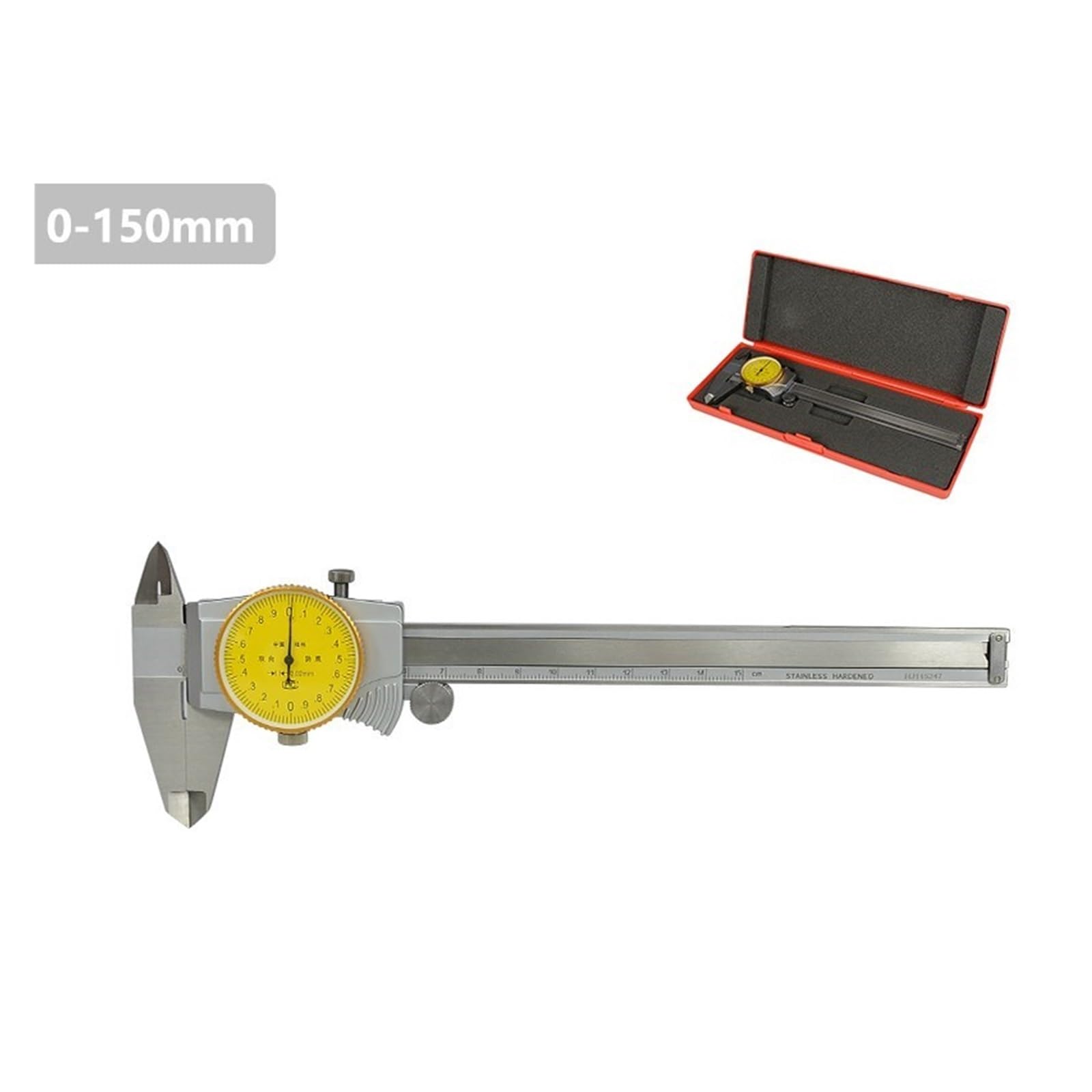 0.01/0.02mm Dial, Odporny Na Wstrząsy Czujnik Zegarowy 0-150/200mm Suwmiarka Ze Stali Nierdzewnej Narzędzie Mikrometryczne Z Noniuszem Precyzyjne Pomiary Bez Wysiłku(0-150mm)