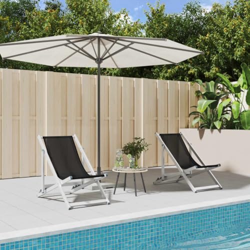 Chaise de plage pliable résistante aux intempéries lot de 2 alu