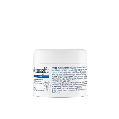 Miniatura 9 de Dermaglos Crema hidratante  Vitamina A (retinoides), vitamina E y alantoína  Rica hidratante para arrugas, prevención de estrías, cuidado posterior