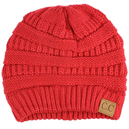 Image of Hatsandscarf CC Exclusives Solid Color Beanie Tail Hat for Adult (MB-20A)