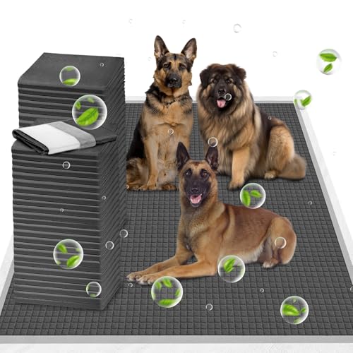 Image of Extra Large 54 inchx37 inch 35 Pcs Odor-Control Super Absorbency Charcoal Pee Pads for Dogs,Leak-Proof Pet Training Pee Pads,Thicken Disposable Potty Pads Puppy Training Pads for Cats Rabbits