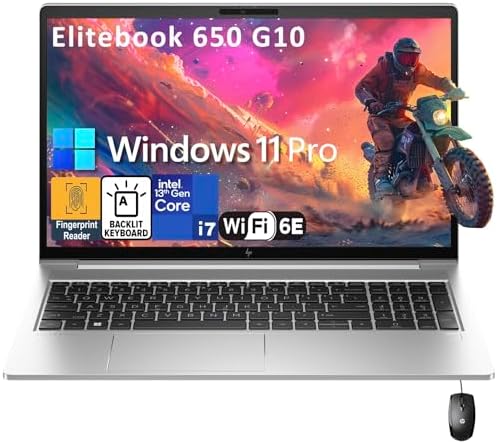 HP Elitebook 650 G10 15 15.6" FHD Business Laptop Computer, 13th Gen Intel 10-Core i7-1355U, 32GB DDR4 RAM, 1TB PCIe SSD, WiFi 6E, BT5.3, Backlit Keyboard, Fingerprint Reader, Windows 11 Pro, AZ-XUT