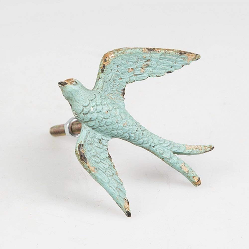 Vintage Chic Flying Swallow Drawer Handle Bird Cupboard Knob Door Pull - Distressed Duck Egg Blue by Orchard Lane