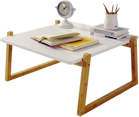 Amazon Co Jp 小さな創造的なコーヒーテーブル 天然木と白いニスを塗った棚 パティオ 26 4 X 23 6 X 12 6インチのベッドでの提供に強くてしっかり ホーム キッチン