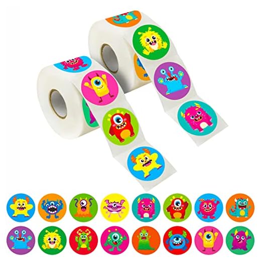 600 Pegatinas de Monstruos para Niños, 16 Diseños, Decoración de Fiesta Recompensa para Profesores Pegatinas Motivacionales de Aliento (3,8 cm de diámetro)