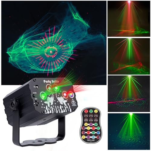 DJ Disco Party Laser Lights: LED Strobe Stage Laser Light with Sound Activated Remote Control...