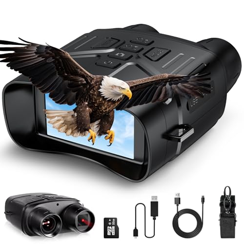 Night Vision Goggles, 4K Infrared Night Vision Binoculars with Adults, 3'' Large HD Night Vision Binoculars，Rechargeable Battery and 32GB TF Card for Outdoor...