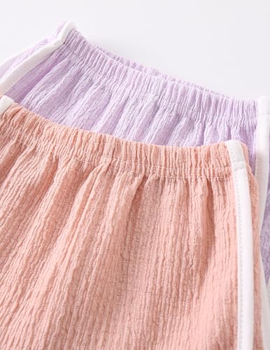 Image of Girls Summer Clothes 4 Piece Cute Outfits Cami Tank Top and Dolphin Shorts Sets for Kid Casual, Dance, Beach