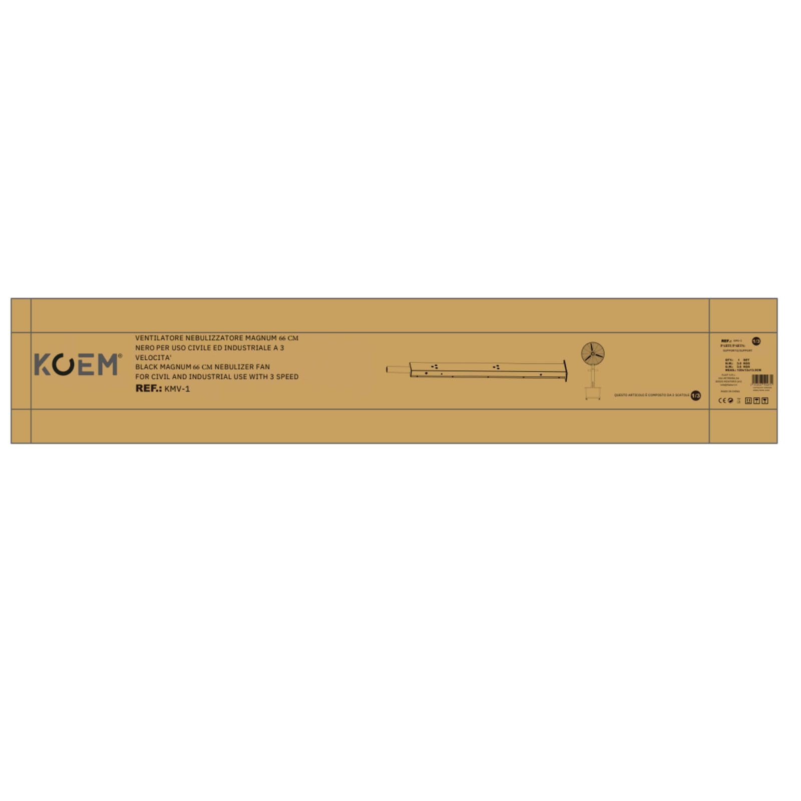 Ventilatore Nebulizzatore Magnum Nero Ø 66 cm a Piantana | Elettrico, Oscillante, Raffrescatore Lunga Distanza, 3 Velocità con Serbatoio e Ruote, Uso Civile e Industriale