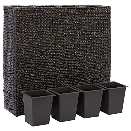 Vidaxl Planter, Flower Box With 4 Removable Inner Pots, Plant Box, Outdoor Planter For Patio Backyard Garden Balcony Porch, Water Hyacinth Black #TOP1