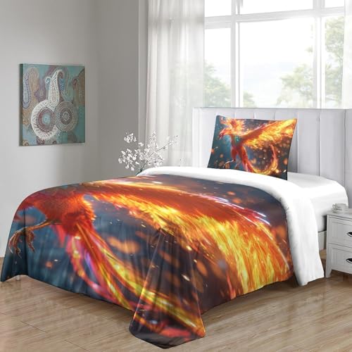Housses de couettes ptérosaure de feu 3D microfibre lit single