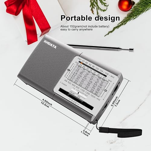Image of XHDATA D219 AM /FM /SW 12 Bands Radio Pocket Shortwave Receiver for Home or Travel Silver