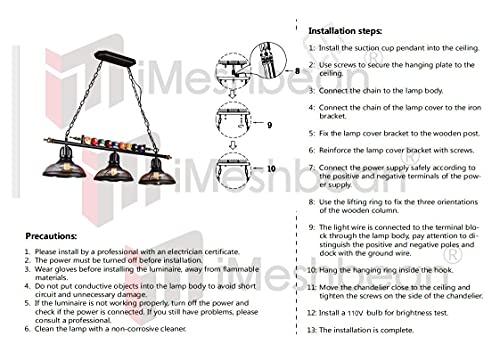 Imeshbean FW# Pool Table Lighting Fixtures Ceiling Lamp For Game Room Beer Party 7' - 8 ' Table,Black Metal Ball Design Billiard Pendant Lamp thumb #8