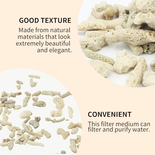 Image of 500g /1.1lb Crushed Coral for Freshwater Aquarium, Pond Filter Aquarium Filter Media to Raise ph, Reusable Aquarium Filter, Fish Tank Coral Stones