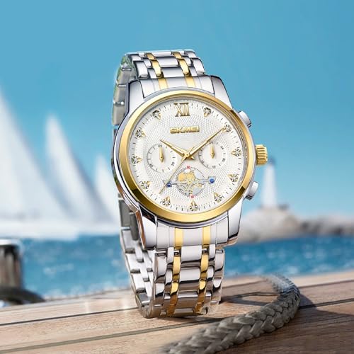 SKMEI Men's Luxury Analog Quartz Watches Waterproof Business Casual Mens Watches with Luminous Hands3