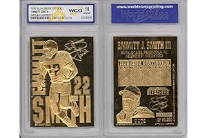 Emmitt Smith 1995 Dallas Cowboys 23KT Gold Card Sculpted NFL Graded GEM Mint 10