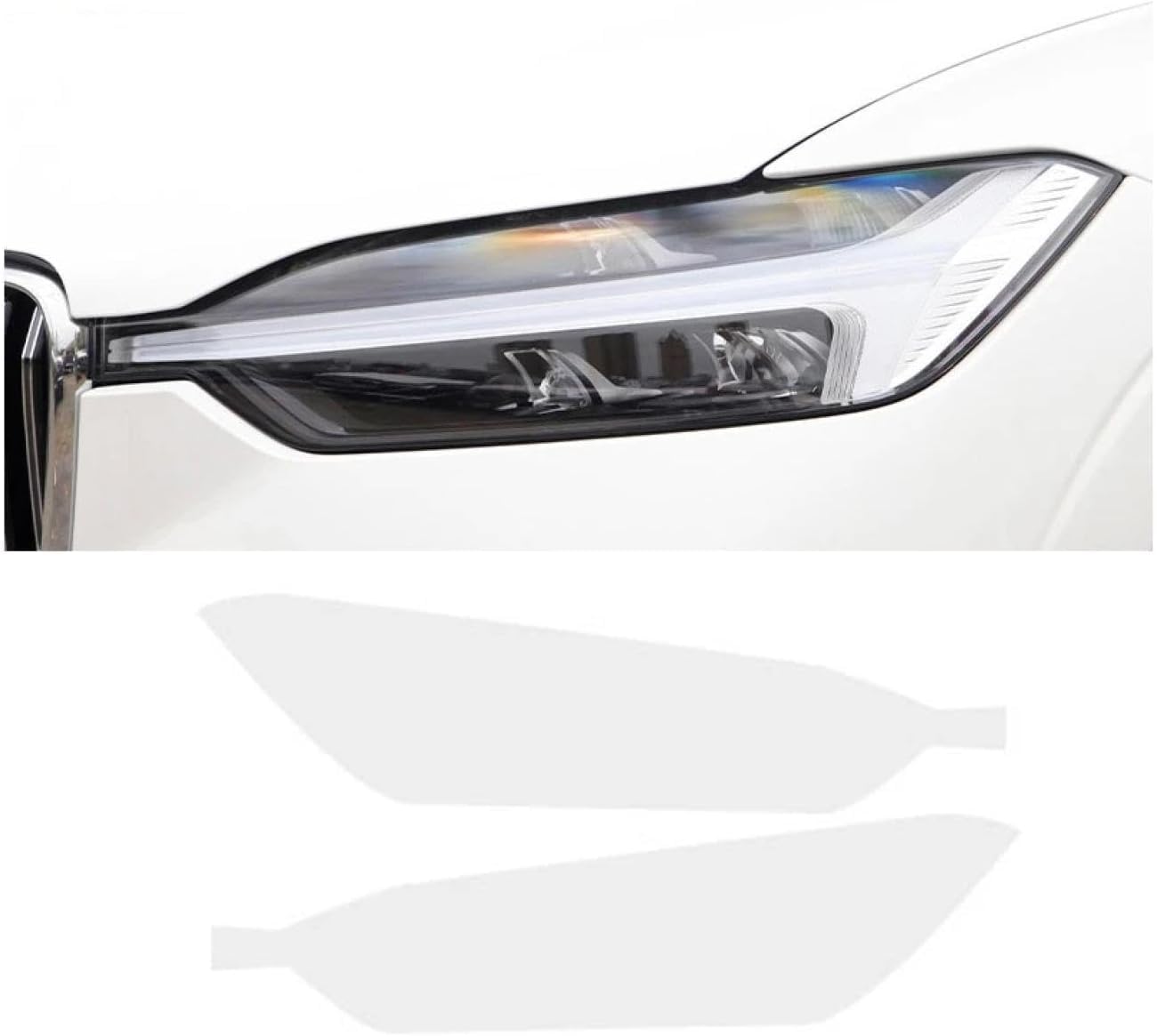 SamLng Car Front Light Film for Volvo XC60 2017-2024 Light Controlled Car Front Headlamp Protection Film TPU Color Changing Car Headlight Film TPU Lamp Film Headlight Protection Sticker