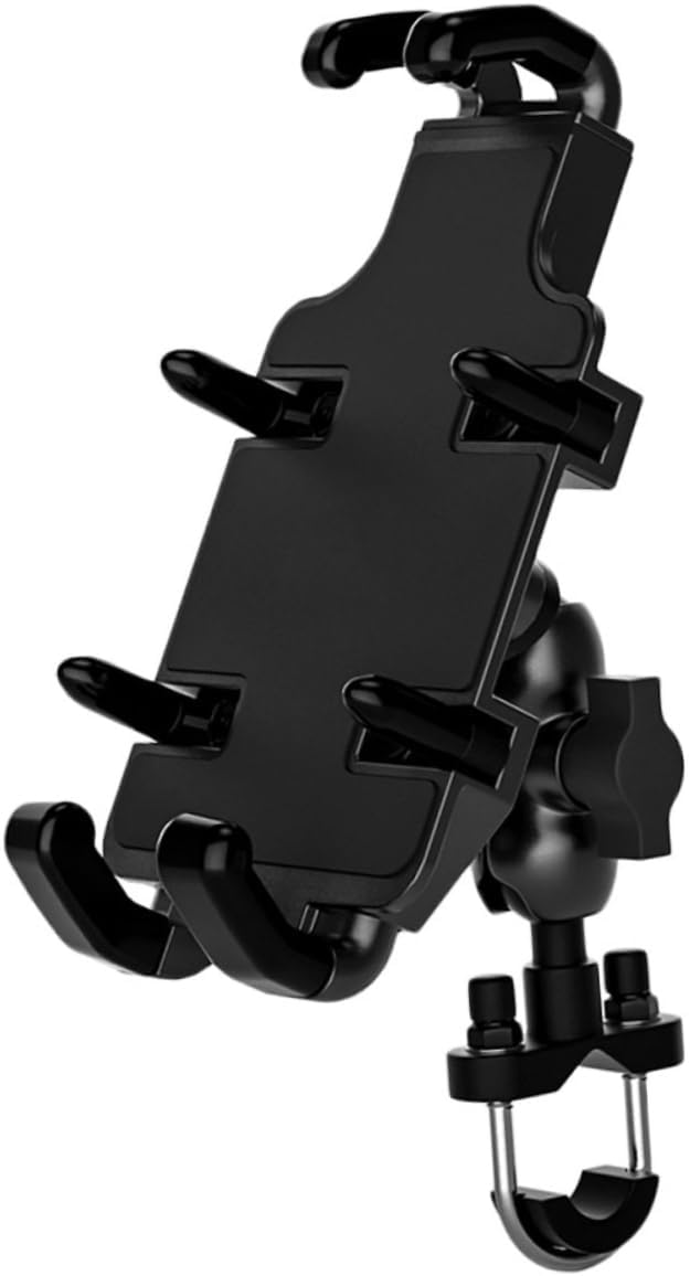 1Set Motorcycle Phone Holder Mount GPS Navigation Bracket for All Smartphones Durable Vibration Reducing Design Easy to Install Handlebars Suitable