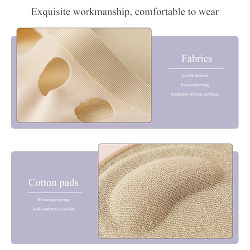 Image of 4 Pairs Metatarsal Pads Ball of Foot Cushions Honeycomb Fabric Forefoot Pads for Women High Heels Shoes Foot Pads Invisible Soft Toe Pads (3 Pairs Beige+1 Pairs Black, Style1+Style2)