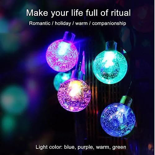 mafiti Solar Fairy Lights,12M/40ft 66LEDs Solar Lights Outdoor Garden with 8 Mode Crystal Balls Garden Lights for Camping Patio Yard Home Christmas Parties Wedding(Multi-Coloured) - Image 6
