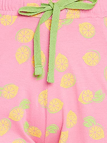 Image of Clovia Women's Cotton Printed Cami Top & Pyjama Set - Pink