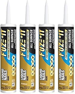 Liquid Nails LN-2000 (Pack of 2 x 9 oz. ) Fuze It All Surface Construction Adhesive, Gray (Fоur Paсk)