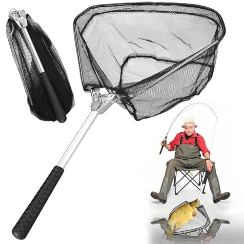 1 épuisette de pêche télescopique - Pliable -...