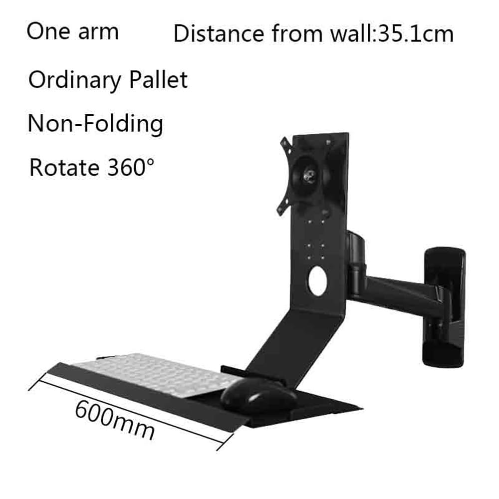 Supporto per monitor Single Arm with Regular Keyboard Tray Non-Folding Black Screen Stand Supporto per monitor da scrivania